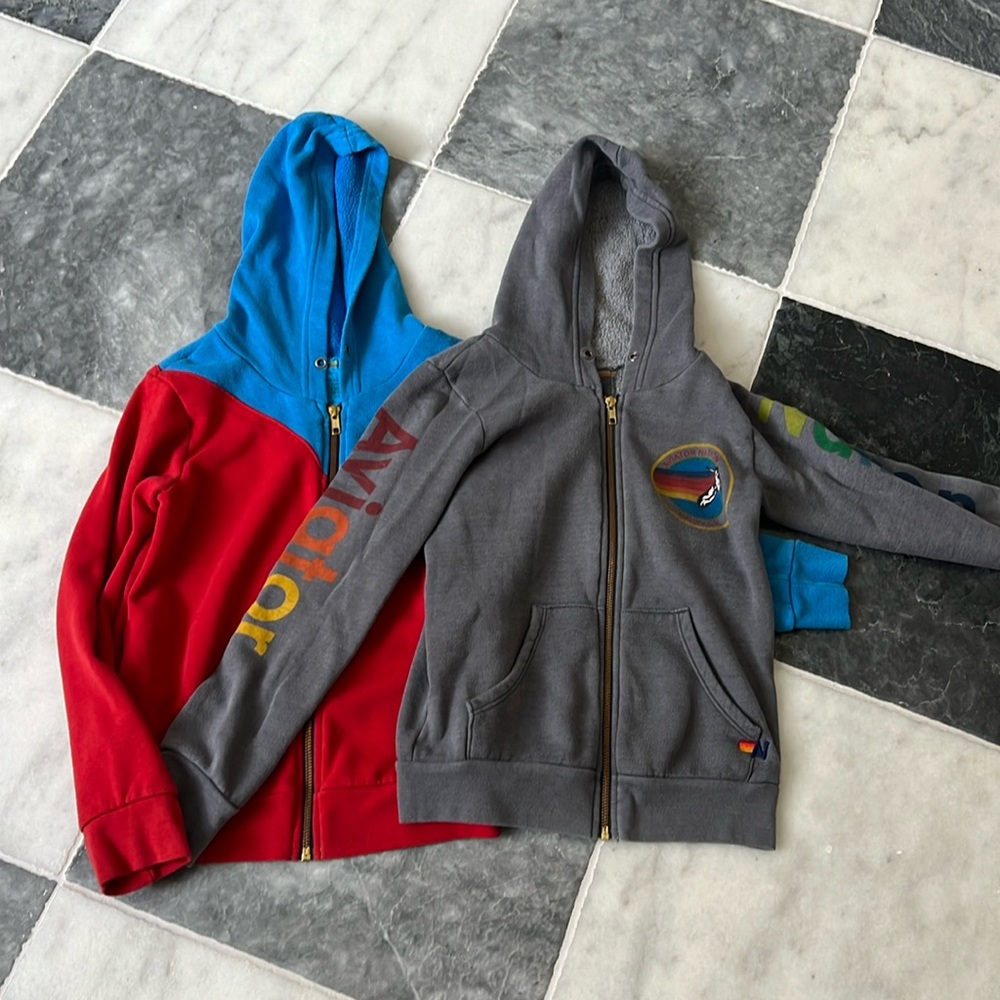 TWO kids aviator nation hoodies